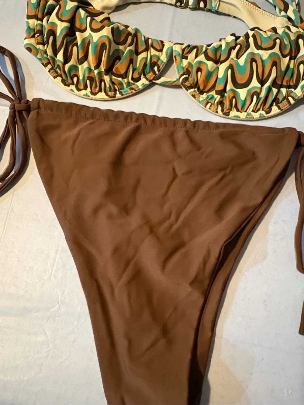 Montce Wave-Print Underwire Bikini Top & unbranded bikini bottom